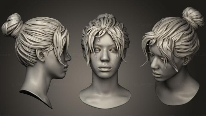 Anatomy of skeletons and skulls (Black Woman Head 3, ANTM_0286) 3D models for cnc
